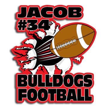 inch personalized vinyl decal Football team name #  