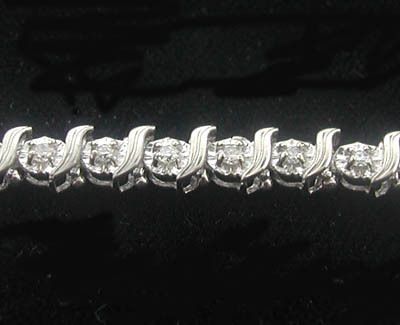 ESTATE 14k White Gold Vintage Diamond Tennis Bracelet  