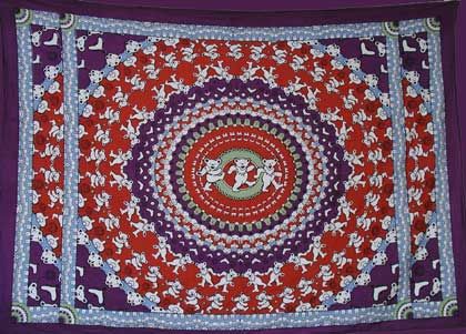 Grateful Dead Tapestry Bear Mandala Blue 60x60 inches  