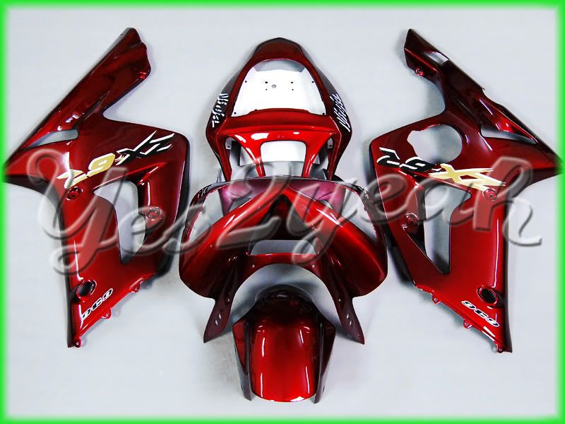 For Ninja ZX 6R 03 04 Maroon ABS Fairing 63W22  