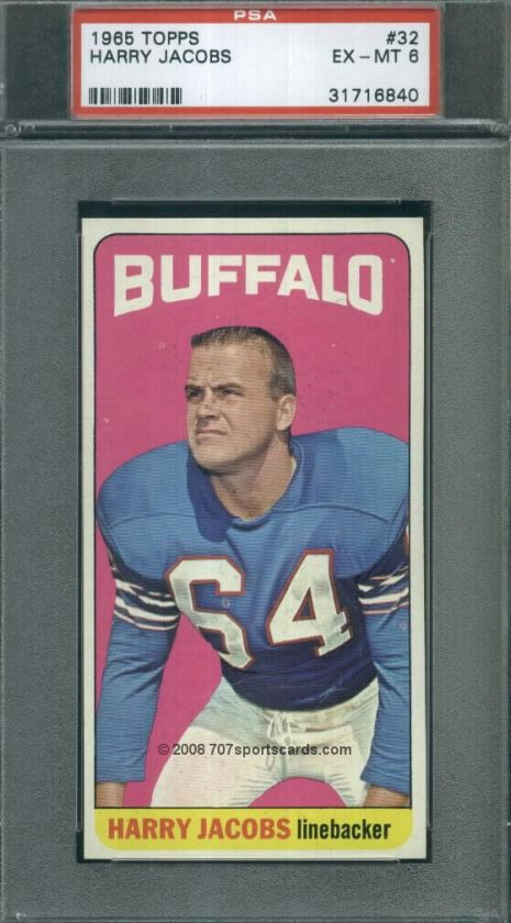 1965 Topps FB 32 Harry Jacobs PSA 6 (6840)  