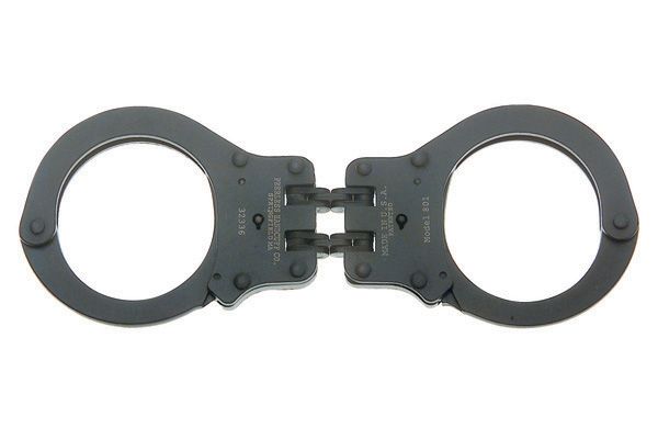 Peerless Model 801 Hinged Black Handcuffs   New  