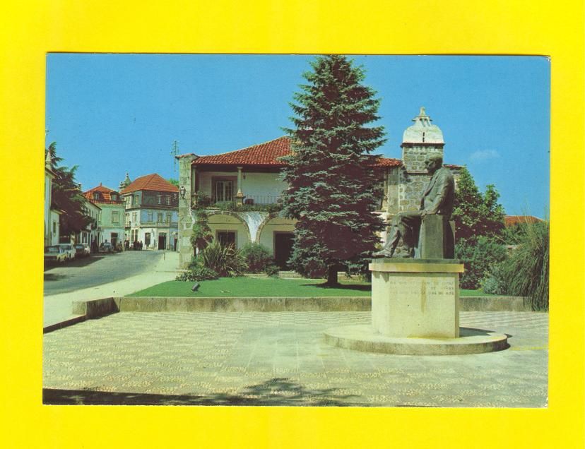 postcard PORTUGAL SANTA COMBA DÃO   SALAZAR STATUE 70s  