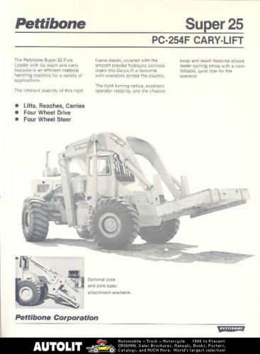 1986 Pettibone Super 25 Fork Loader Brochure Canada  