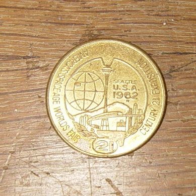 1962 Space age Seattle Worlds Fair One Dollar Token  