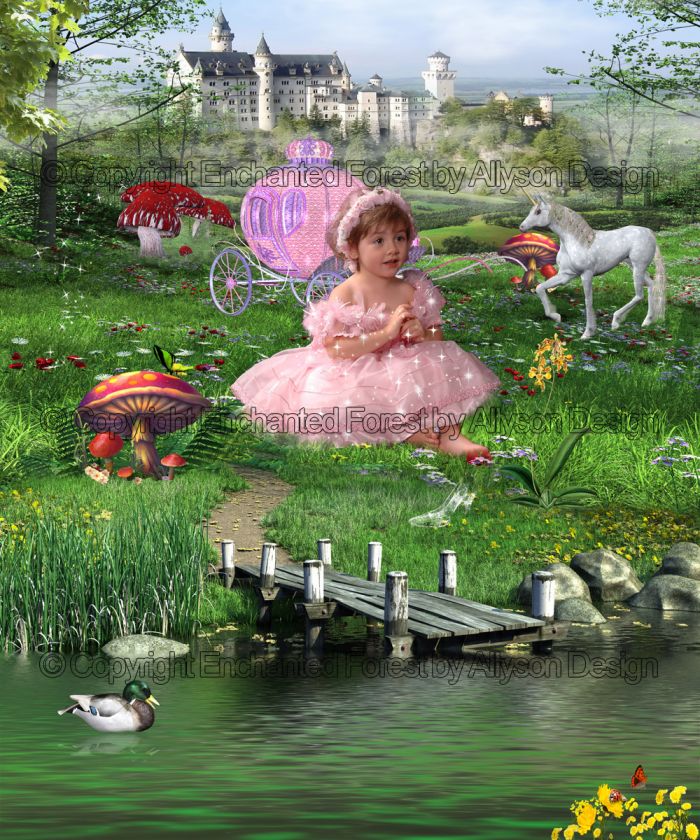 ENCHANTED FOREST Digital Fantasy Backgrounds Backdrops*  