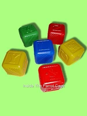 Parrot Bird Toy Parts 10 LARGE PLASTIC ABC BLOCKS KIDS  