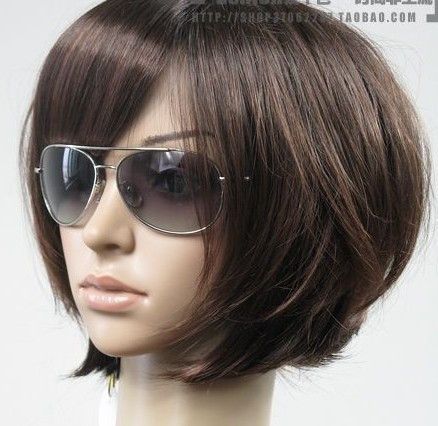 New Short Dark Brown Fashion Wig+ weaving cap  