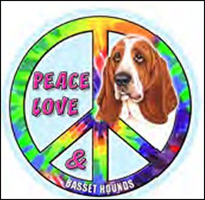 Hippie Dog Basset Hound Waterproof Magnet New  