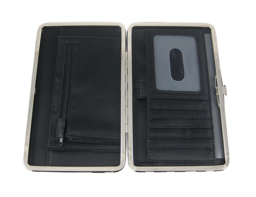 Zebra Hard Framed Flat Wallet Black Trim  