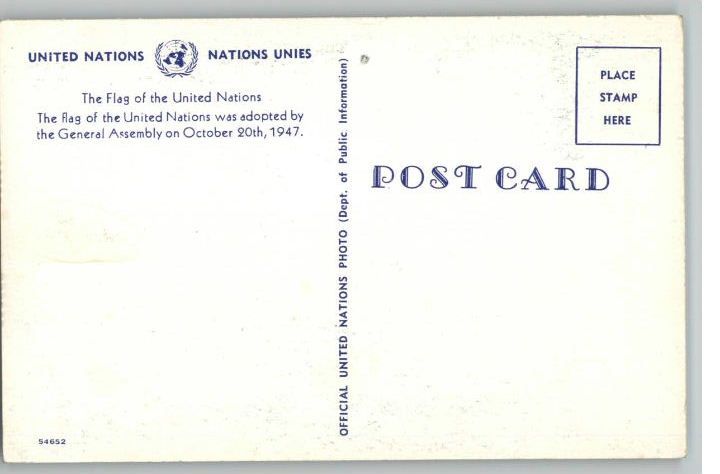 Postcard~Flag of the United Nations  