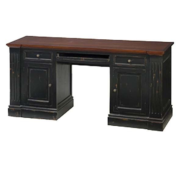 Solid Mahogany Wood Executive Office Desk Black Stain  