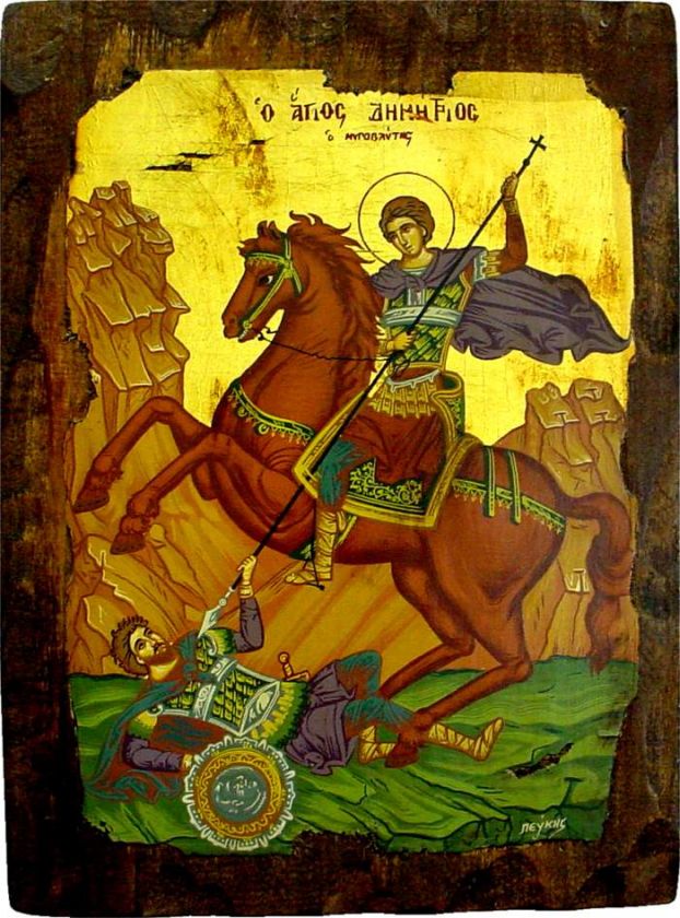 ORTHODOX ICON SAINT AGIOS DIMITRIOS HAGIOGRAPHY IKONEN  