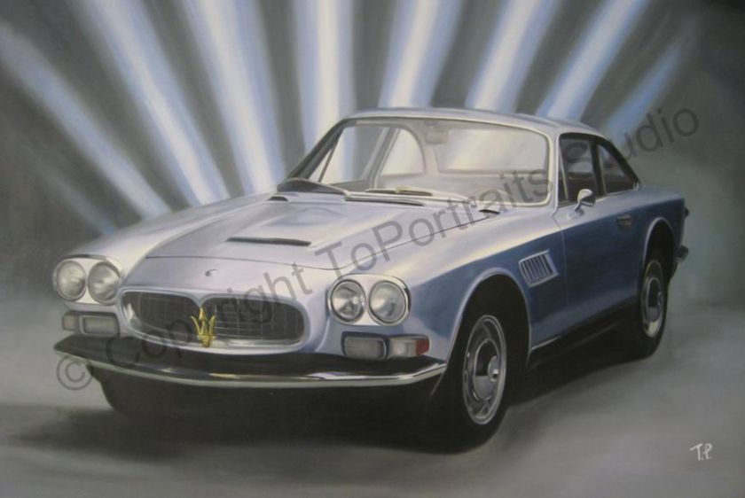 Original Oil Painting Maserati Sebring 3500 GT *FRAMED*  