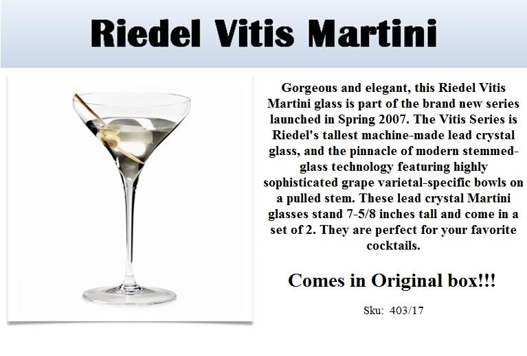 Riedel Vitis Martini BRAND NEW IN BOX Set of 2 NIB 403/17  