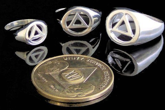 NEW Silver Alcoholics Anonymous 12 Step Ring Jewelry  