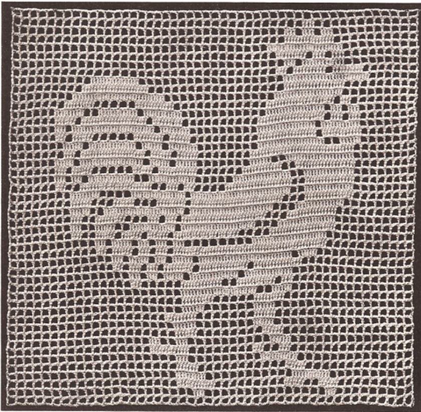 Vintage Crochet Mary Fitch Filet Rooster Motif Pattern  