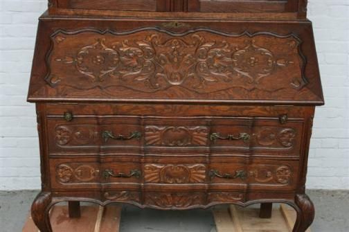  Antique French Secretary in Oak Circa 1920. All original with very 