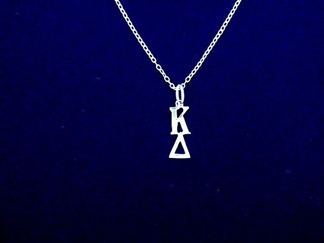 KAPPA DELTA Greek Sorority Lavalier Charm Pendant Drop & Chain 