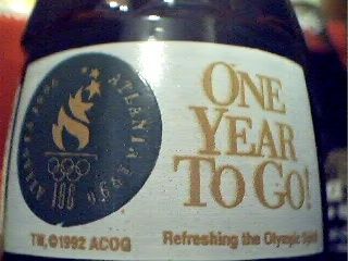 1996 Atlanta Olympics ONE YEAR TO GO Coke Bottle  