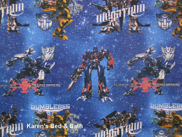 Transformers Boys Bumblebee Megatron Optimus Prime Blue Curtain 