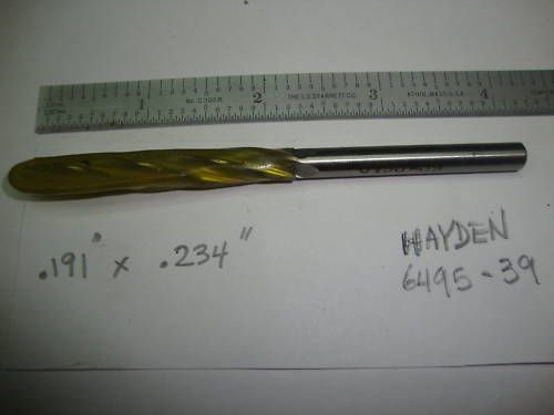 AIRCRAFT TOOL REAMER SPIRAL FLUTED HS NEW .191x.234  