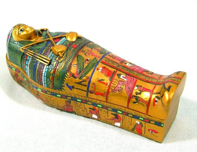 EGYPTIAN SARCOPHAGUS W/MUMMY STATUE.ANCIENT EGYPT  