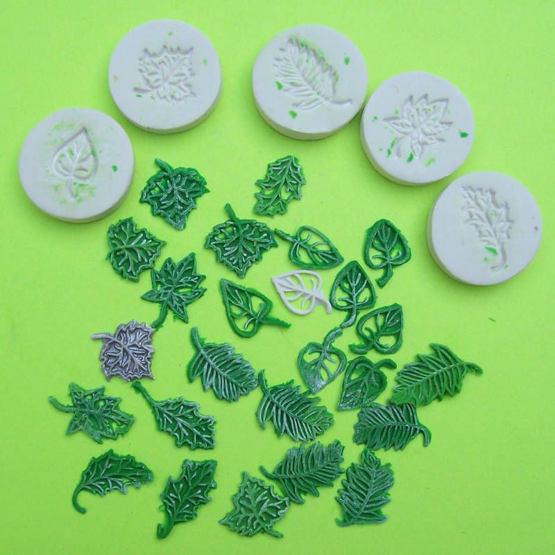 LITTLE LEAVES skeleton ~ CNS polymer clay MINI mold  