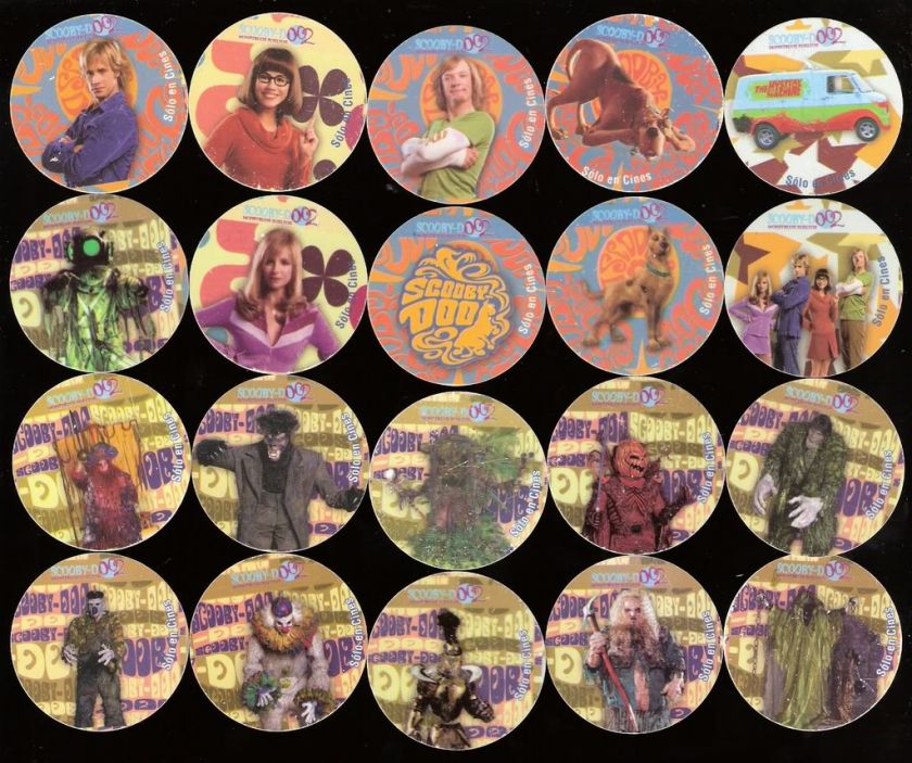 SCOOBY DOO 02 rare WHOLE Tazos Pogs SET ARGENTINA  