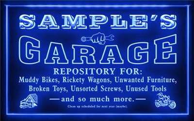 PP TM Name Personalized Custom Garage Basement Den Repair Neon LED 