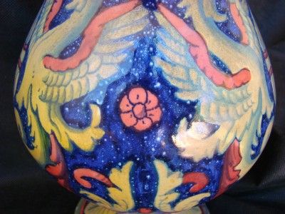 ANTIQUE 1900 ITALIAN MAJOLICA FAIENCE ART POTTERY GUALDO TADINO VASE 