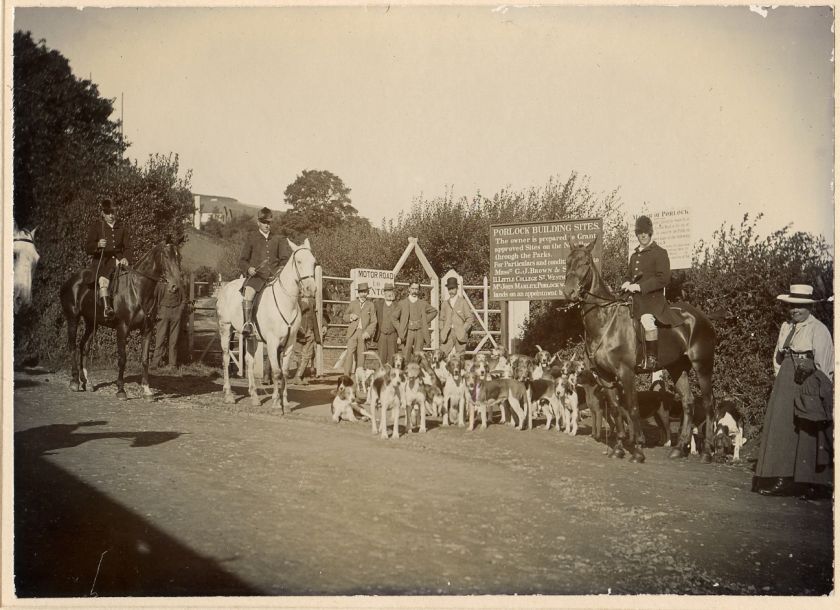 Porlock Hunting Club, Dogs, Horse, Building Sites, UK  