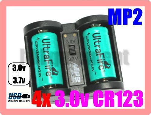 XTAR MP2 Charger+4x Ultrafire CR123A 3.0v 17335 Battery  