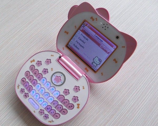 PINK CUTE HELLO KITTY FLIP CELL PHONE MOBILE 2 SIM CAMERA  GSM 