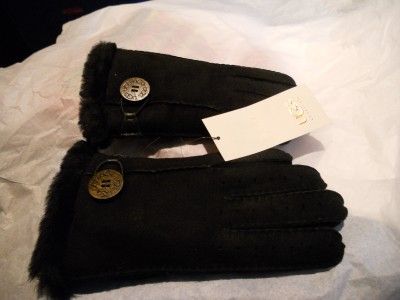 NWT UGG Black SHEARLING CARDY GLOVES,Medium  