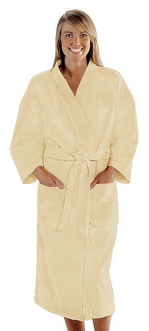 Cotton Terry LUXURY SPA Robe KIMONO BATHROBE 48 OS NEW  