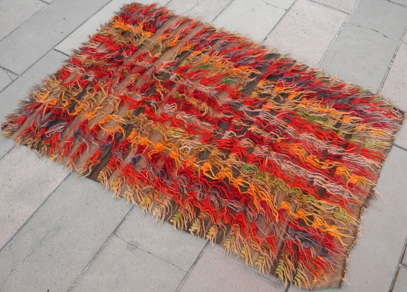   Antique Handwowen Kilim Angora Tulu Filikli Rug Kelim 59x40  