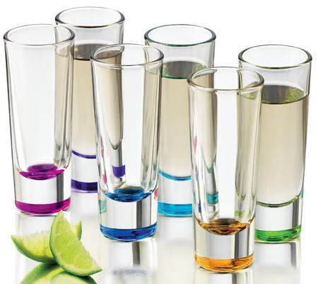 Libbey Troyano Colors Shooter 2oz Shot Glasses 6 piece set  