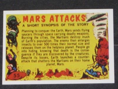 MARS ATTACKS 55 CARD SET + WRAPPER CARD◆  