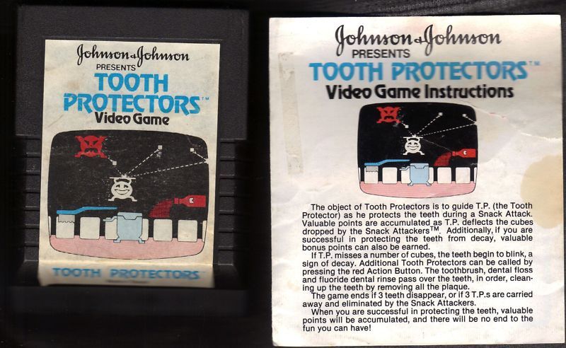 TOOTH PROTECTORS WITH MANUAL EXTREMELY RARE ATARI 2600  