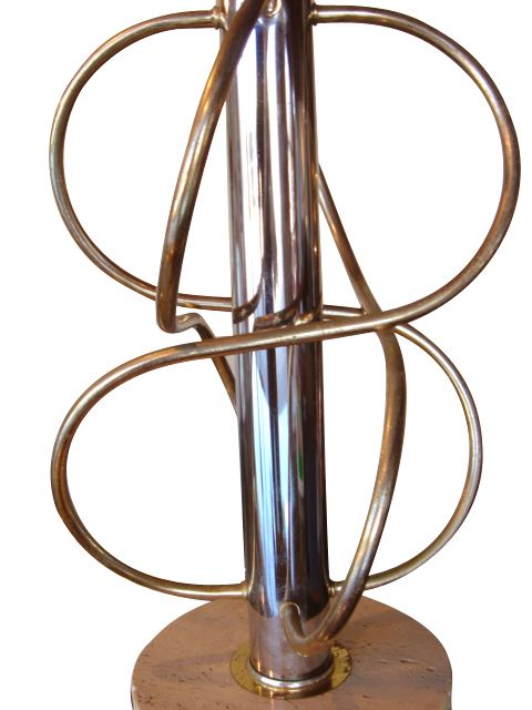 1970s Vintage Italian Atomic Chrome Lamp  