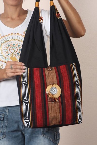  bags are hand made from Thai cotton by the Hmong Hill Tribe people 