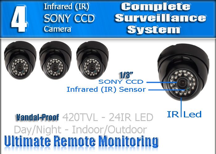 16ch DVR 8 security camera 1000GB night vision system  