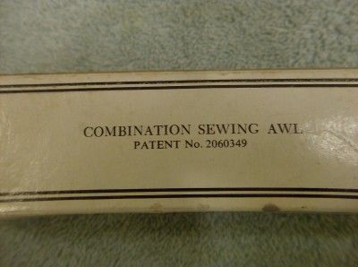 VINTAGE C.A. MYERS CO. COMBINATION LEATHER SEWING AWL W/BOX  