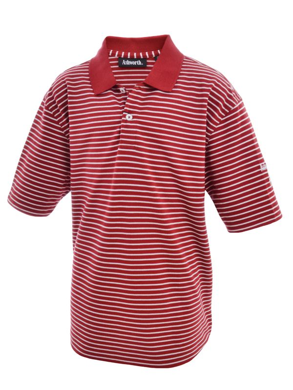 Ashworth Golf Boys Youth Striped Polo Shirt Top Tee   Golfing T Shirt 