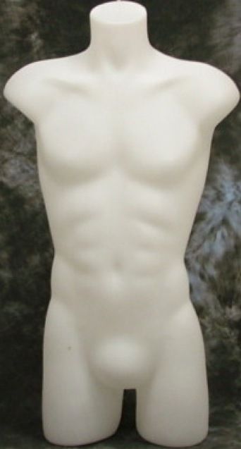 MALE FULL MANNEQUIN 3/4 TORSO DISPLAY FORM WHITE TSHIRTS JERSEYS 