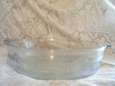 Vintage~Fire King~Crystal Glass~Philbe~Baker/Roaster/Lid~Cake Pan~Blue 