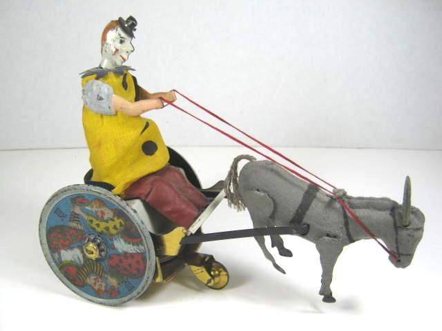 Vintage Lehmann CLOWN BALKY MULE Tin Windup Germany  