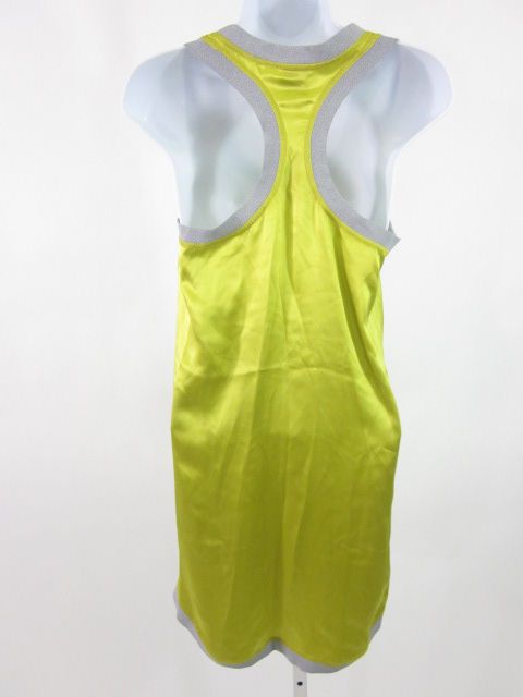 NWT HAUTE HIPPIE Chartreuse Silk Racerback Tank XS $275  