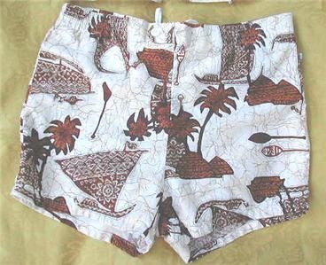   Matching Hawaiian Swim Trunks & Shirt Jantzen Beachcomber  